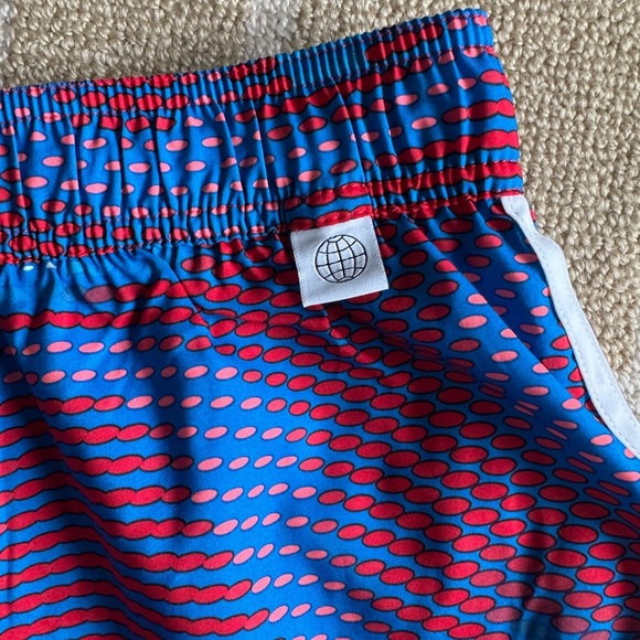 New Adidas 3-Stripe Running Shorts w/ Brief Liner Blue Red Printed Size Small - Picture 4 of 7